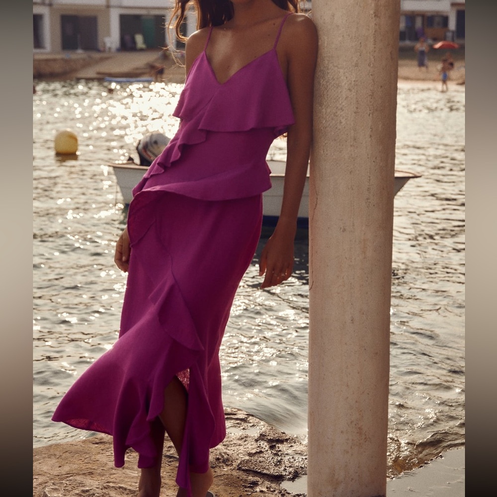 Zara Purple Ruffle Dress